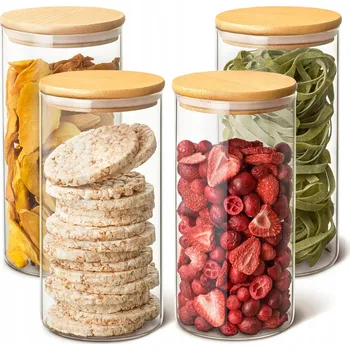 Sklenice SKLENICE S VÍČKEM 1,2L SKLENĚNÉ