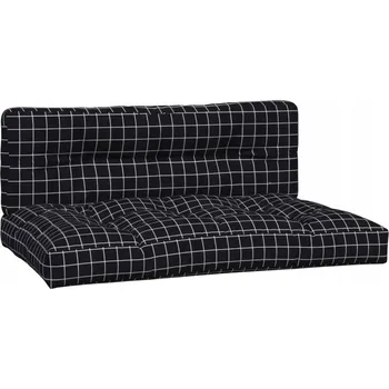 Podsedák Podušky na palety 2 ks černé kárované textil