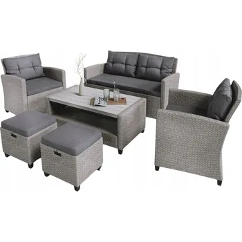 Zahradní sestava Zahradní nábytek z umělého ratanu di volio šedý, set 6 ks