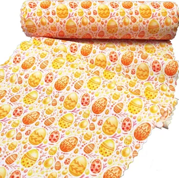 ubrus Velikonoční běhoun v metráži Oranžové kraslice 38 pouze střih