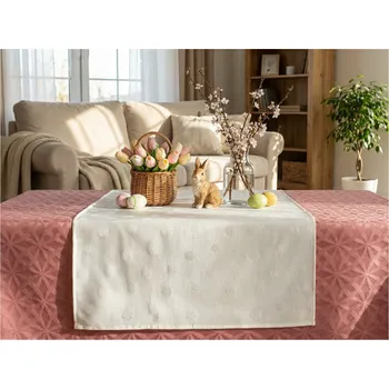 ubrus HEDVA ČESKÝ BROKÁT Ubrus Odaska běhoun 40x140 sedmikrásky bílá