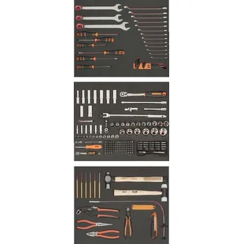 Kampaňový dílenský vozík, 26", 6 zásuvek, černý, včetně nářadí, 214 ks