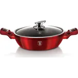 Pekáč Berlingerhaus kulatý s mramorovým povrchem a poklicí 32 cm Burgundy Metallic Line BH-1264