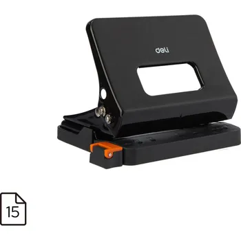 Kancelářské potřeby luma Děrovačka celokovová "BEZ NÁMAHY" DELI E0141 černá