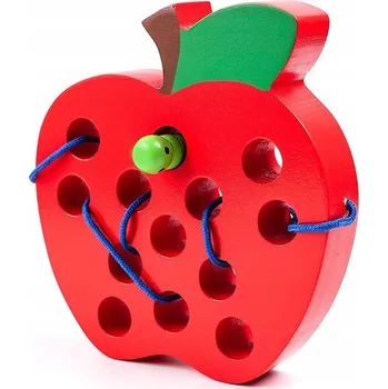 Dřevěná hračka Hračka s dřevěnými korálky, Montessori senzorická hračka