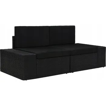 Pohovka Modulární pohovka pro 2 osoby, PE ratan, černá