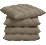 Polštáře na sedadla 4 pcs Taupe 40 x 40 x 6 cm Mikrovlákno