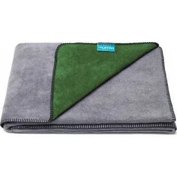 Prostěradlo MĚKKÁ DEKA 100X150 LAHVOVĚ ZELENO-ŠEDÁ PŘEHOZ NA POSTEL BAVLNA - MUMLA