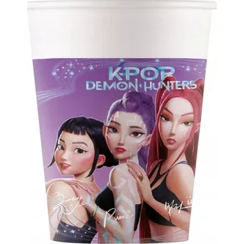 Party nádobí KELÍMKY DEMON HUNTERS KPOP HUNTRIX NAROZENINY 8 ks
