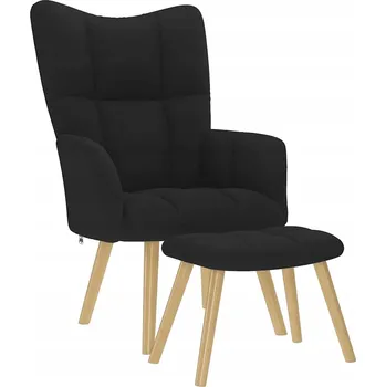 Křeslo Křeslo s podnožkou, černé, potažené látkou