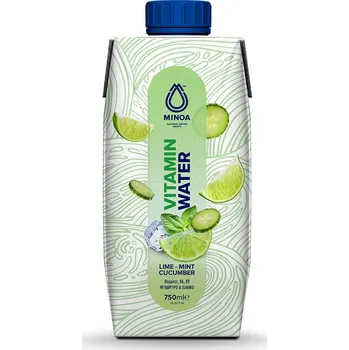 Limonáda MINOA vitamínová voda limetka, máta a okurka 750 ml