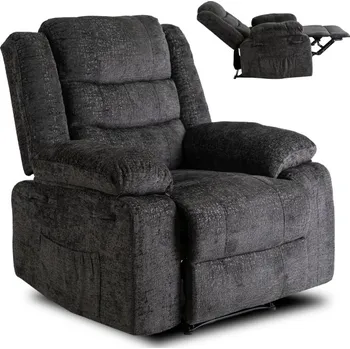 Křeslo JAKS Polohovací křeslo černé mikroplyš Arturo