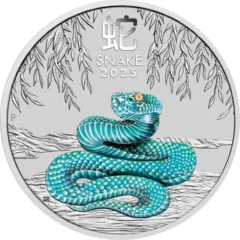Sběratelství Stříbrná mince 1/2 Oz Lunar Series III Year of the Snake 2025 Kolorovaná