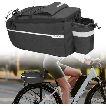 brašna na kolo CYKLISTICKÁ BRAŠNA NA NOSIČ 10L VELKÁ KOLO NOSIČ TAŠKA ZADNÍ PROSTORNÁ ČERNÁ