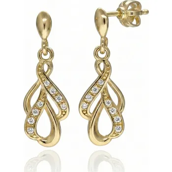 Náušnice Soliter Visací náušnice ze žlutého zlata se zirkony 239 001 01301 00 + 2 měsíce na vrácení zboží