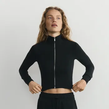 Dámská mikina Reserved - Rozepínací mikina s modalem - černý - 797HS-99X - 797HS-99X-L