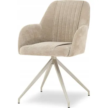 Jídelní židle Otočná jídelní židle Chiara světle béžová / světlé kovové podnoží