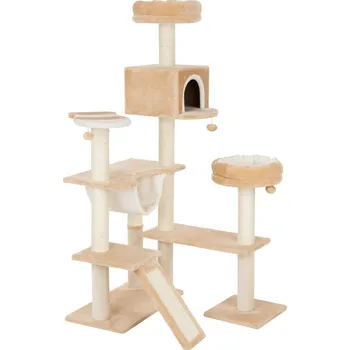 Zooplus Exclusive Škrabadlo Perníková chaloupka s rampou 165 cm béžové