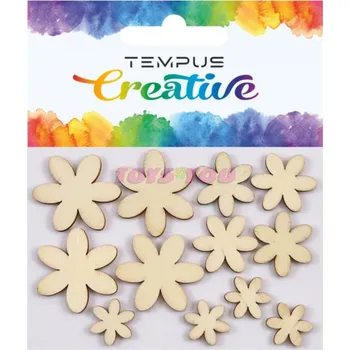 Výřezy dřevěné květy 12ks