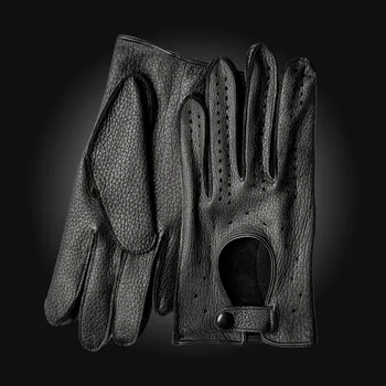 Rukavice Pánské kožené rukavice na řízení z amerického jelena Barva: Černá, Velikost: 8