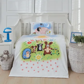 Povlečení Bavlněné povlečení do postýlky Krteček a počítadlo: 90x130cm, 40x60cm