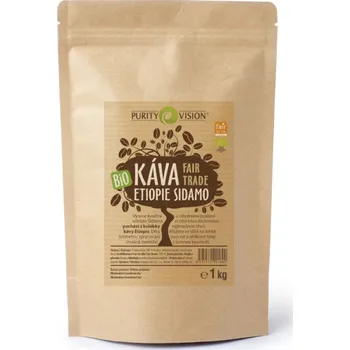 Káva Fair Trade Bio Zrnková káva Etiopie Sidamo 1 kg