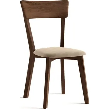Jídelní židle KATMANDU Židle dubová Leon s béžovým čalouněním M11 Tabák