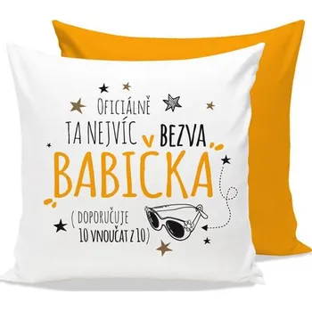 Polštář Nekupto Polštář s potiskem Nejvíc bezva babička