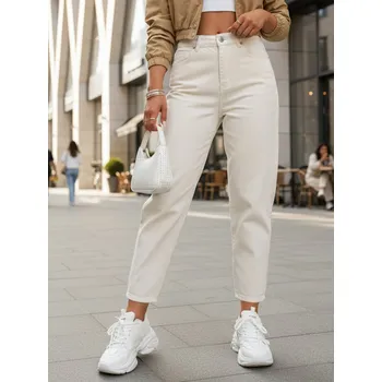 Dámské džíny Dstreet Džíny dámské mom fit s vysokým pasem UY2860 Barva: Bílá, Velikost: 2XL