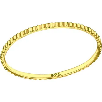 Prsten ANNA PERLY Moderní minimalistický pozlacený stříbrný prsten s gravírováním Velikost prstenu: 57