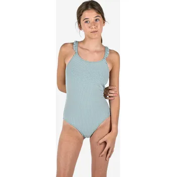 Dětská móda DECATHLON Dívčí plavky jednodílné Lanzarote 12 LET ZELENÁ