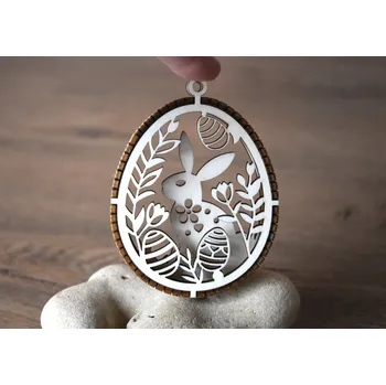 Velikonoční dekorace Velikonoční ozdoby 2-vrstvé, tloušťka 3 mm, 7,5 x 10 cm, vyřezáno laserem, slepeno