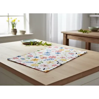 Utěrka Kuchyňská bavlněná utěrka FLOWER BOMB bílá 40x60 cm 100% bavlna