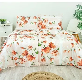 Povlečení Stanex povlečení bavlna lilie lososová (LS227) 140x200, 70x90 cm
