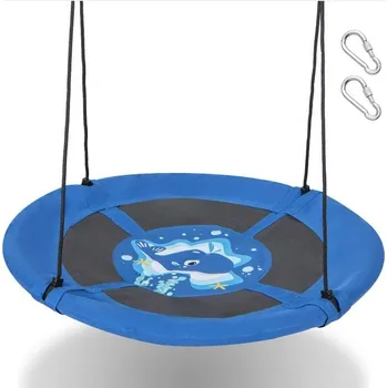 Dětská houpačka Costway Houpačka hnízdo Blue Whale 100 cm