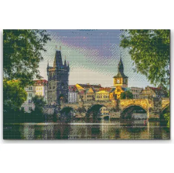 Diamantové malování Painting Queens Diamantové malování Karlův most, 40 × 60 cm, vypnuté plátno na rám, hranaté