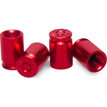 Tuning BYC Čepičky ventilků nábojnice, 4 ks, červené