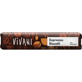 Čokoládová tyčinka VIVANI Espresso Biscotti BIO 40 g mléčná