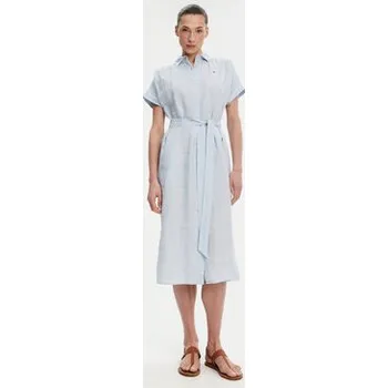 Dámské šaty Tommy Hilfiger Košilové šaty Ess WW0WW44653 Světle modrá Regular Fit 34