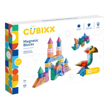 Dřevěná hračka Magnetické kostky Cubixx Creative Pack 64 ks