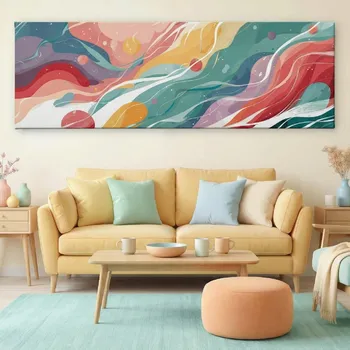 Obraz Obraz na plátně - Pastelové pletky FeelHappy.cz Velikost obrazu (šířka x výška): 60 x 20 cm