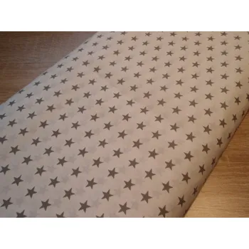 Pro útulný domov bavlněná látka BÍLÁ šedé hvězdičky