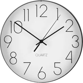 Hodiny 4Living Jednoduché nástěnné hodiny, průměr 25 cm, bílé