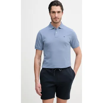 Pánské tričko Bavlněné polo tričko Hackett London HM5600148 modrá 95X, vel. XXL