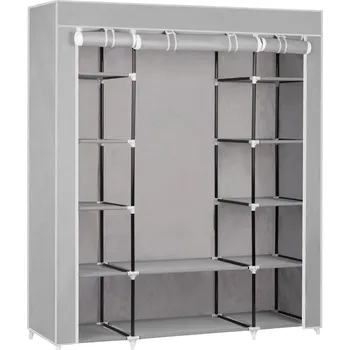 Šatní skříň Massido 680001 Velká textilní skříň, 45 × 135 × 170 cm, světle šedá