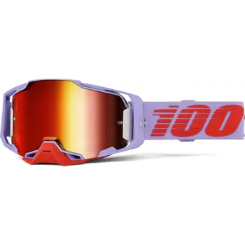 Motocyklové brýle Motokrosové brýle 100% ARMEGA FAUSTO 50005-10049 s červeným zrcadlovým objektivem (nejlepší pro MX, BMX, MTB )