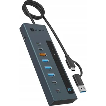 IP kamera USB Hub ICY BOX 9v1, 10x USB, PD 100W