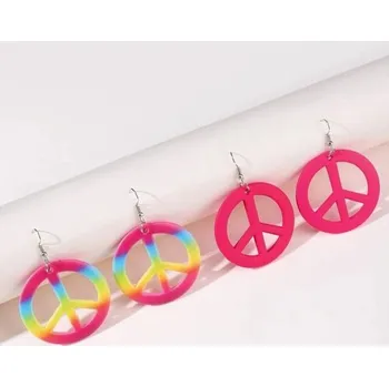 Karnevalový kostým dovoz Náušnice hipís Barva: růžové