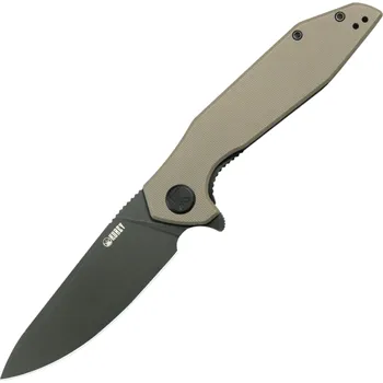 kapesní nůž Kubey Nova Tan G10, Blackwash 14C28N KU117P
