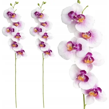 umělá květina 2x ORCHIDEJ OZODBNÝ STONEK VĚTVIČKA XXL UMĚLÉ KVĚTY DEKORACE KYTICE 75 CM
